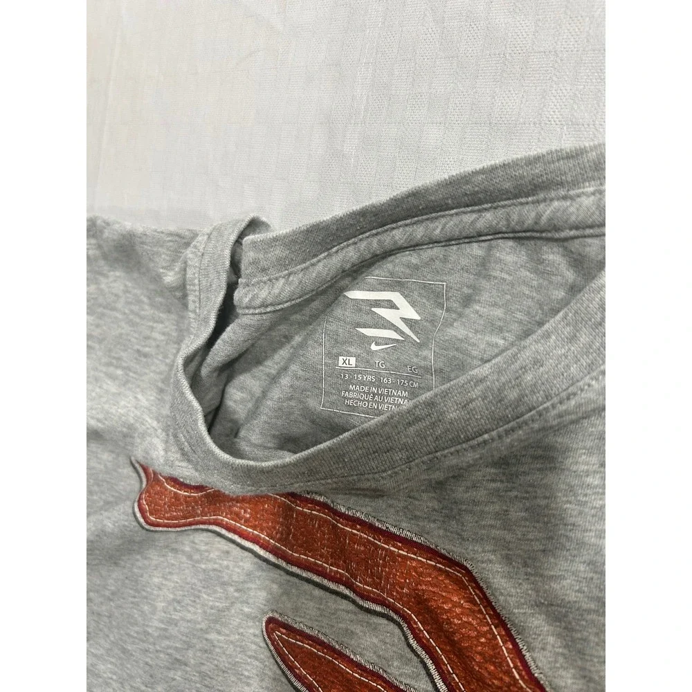 Nike Michael Vick MV3 T-Shirt Heather Gray Orange Graphic‎ Tee Boys XL 13-15 Yrs